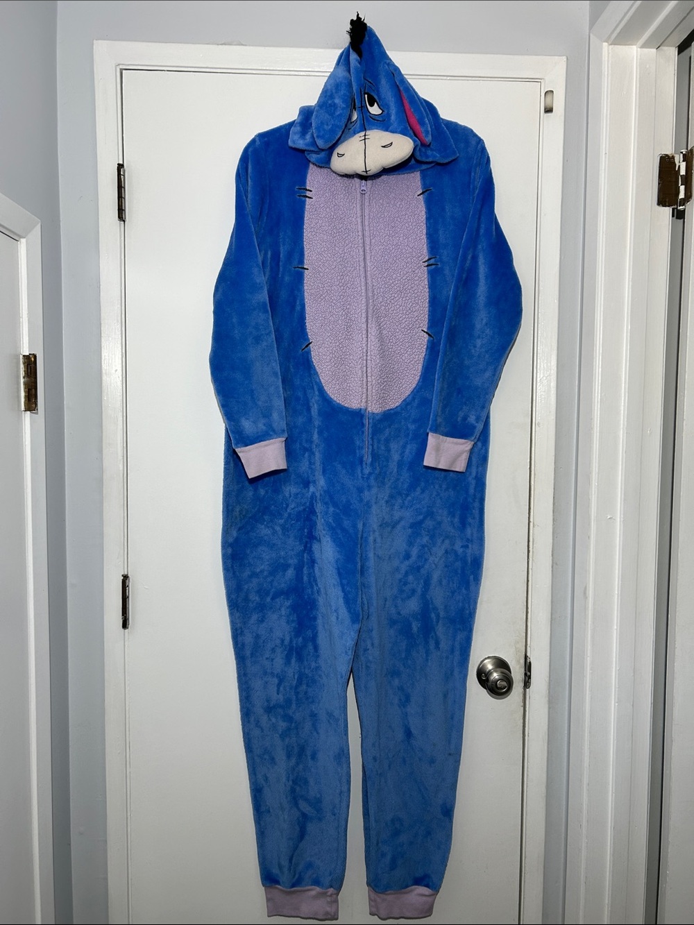 Disney Winnie the Pooh Eeyore Onesie Pajama Halloween Costume Kids L 12-14